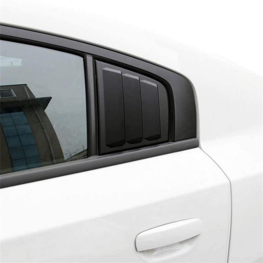 2Pcs Rear Side Window Vent Louver Cover For Dodge Charger 2011-2021 Glossy Black