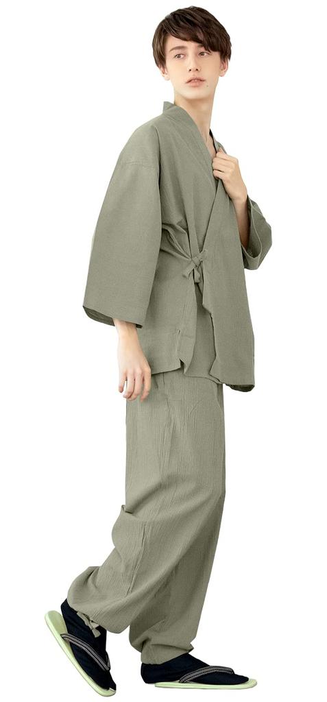 Pongee Willow 14 [Kyoetsu] Samue, Лето, Стирать, Стиль, Ткань, Хлопок, Мужской (LL, трава)