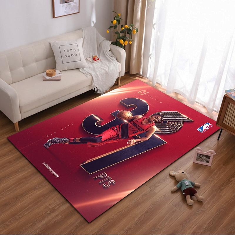 "Basketball Player Red-Themed Sports Design Non-slip rug suitable for living room and bedroom sofas sofas"