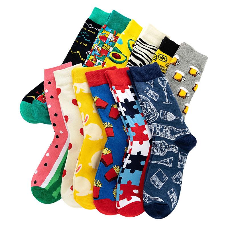 Уличные мужские носки Мужские носки средней длины Носки Tide Впитывающие пот Персонализированные хлопковые спортивные носки Zhuji