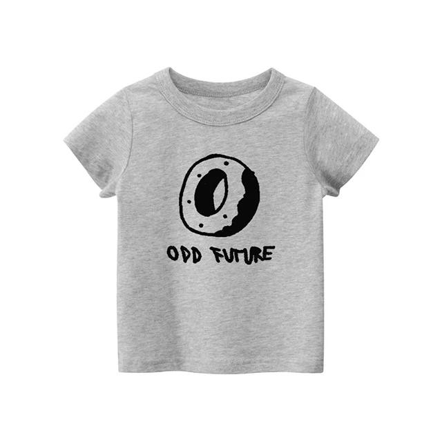 Summer IM Okay Skull Fashion Boys T Shirt for Girls Cotton Donut Print Childrens TShirt Short Sleeve Children Top Clothing