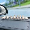 8PCS Goose Car Dashboard Accessories, Mini Cute Geese Figurine Vehicle Dash Rear View Mirror Decor, Funny Kawaii Automotive Interior Dash Decoration,