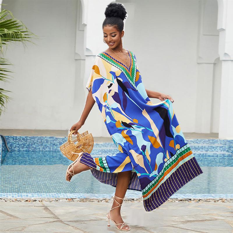 EDOLYNSA 2023 Лонг-Бич накидка кафтан платье макси пляжная одежда оверсайз бикини накидка халат пляж саронг пляжная туника Q807