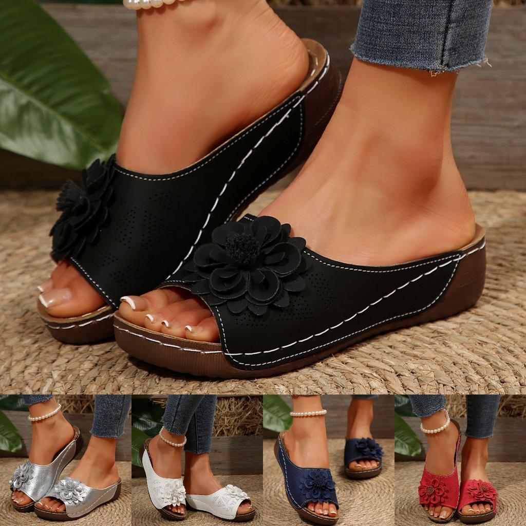 Женские удобные шлепанцы-слайды с открытым носком, на низком каблуке, нескользящие, черные, повседневные, с ортопедической поддержкой свода стопы