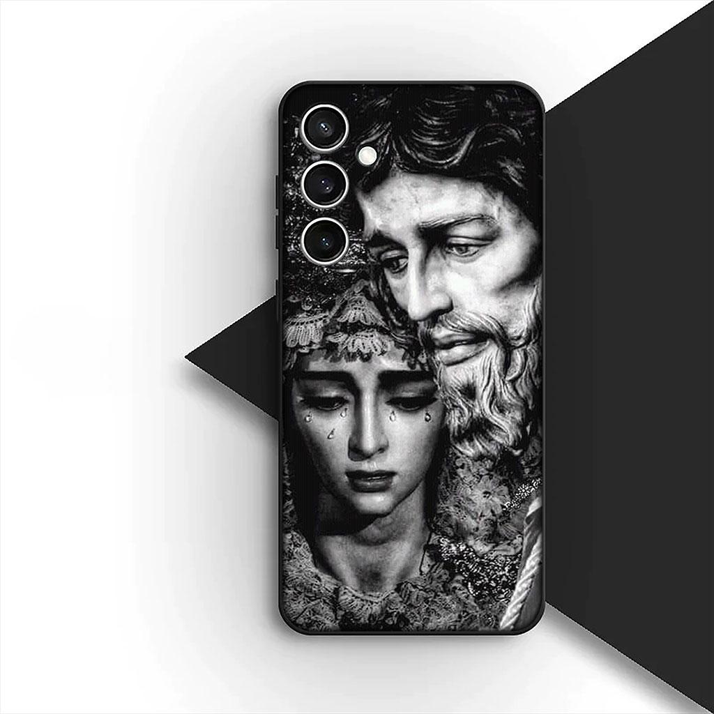 Phone Cover for OPPO A18 A16 A80 A40 A17 A15 A38 A78 A79 A54 A57 A58 A60 4G 5G Casing Soft Case God Jesus Judah Jehovah Cross