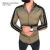 Long Sleeve Turn-down Collar Men Shirt Button Cuffs Side Striped Slim Office Shirt Leisure Clothing