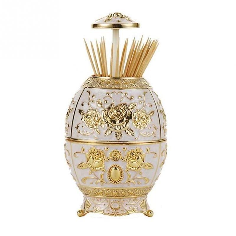 Металлический винтажный автоматический держатель для зубочисток, металлический диспенсер для зубочисток из цинкового сплава, коробка-органайзер, европейский