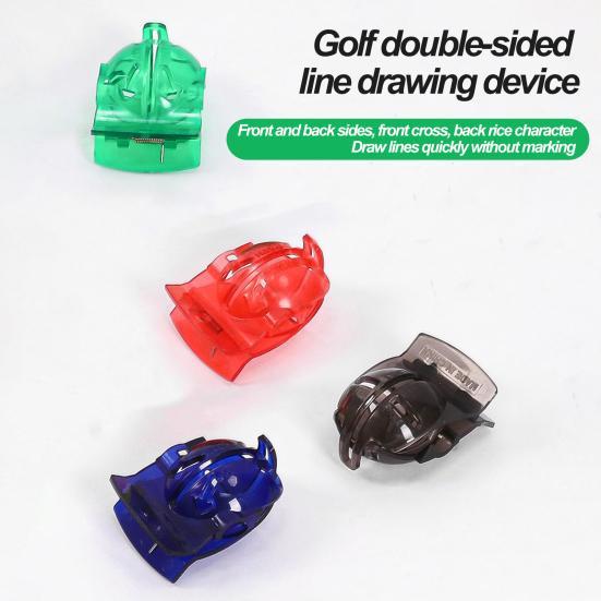 Инструмент для маркера линии мяча для гольфа, пружинный дизайн, компактный размер, портативный двусторонний мяч для гольфа, инструмент для выравнивания и маркировки, аксессуар