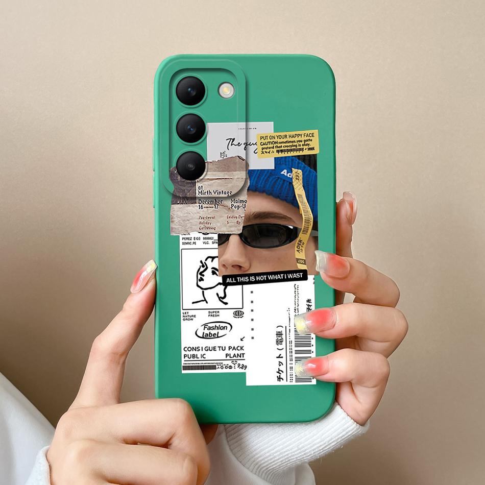 For Vivo V30 Lite V30E V30SE Phone Case Cool Bear Full Coverage Anti Drop Bumper For Vivo V30Lite V30 SE Liquid Silicone Fundas