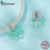 Bamoer 925 Sterling Silver Romantic Mint Green Butterfly Pendant Charms for Women Bracelet & Necklace DIY Fine Jewelry Gift