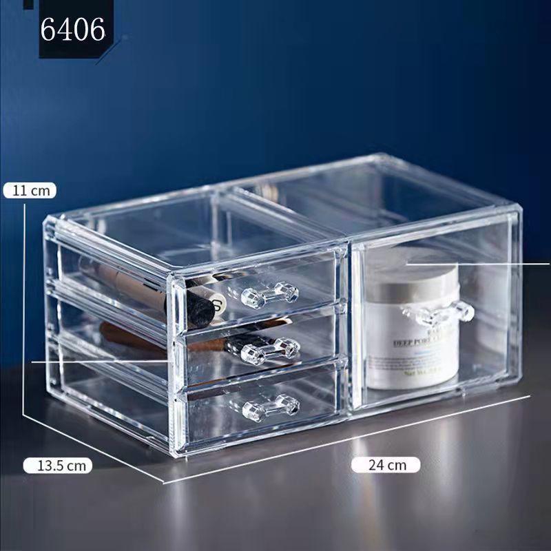 Прозрачный ящик для хранения косметики, помады и украшений - цельный органайзер для туалетного столика