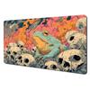 Dark Fantasy Frog Skulls Pink Leaves Gaming Mouse Pad Large Extended Desk Mat Smooth Non-Slip Base for Gamer