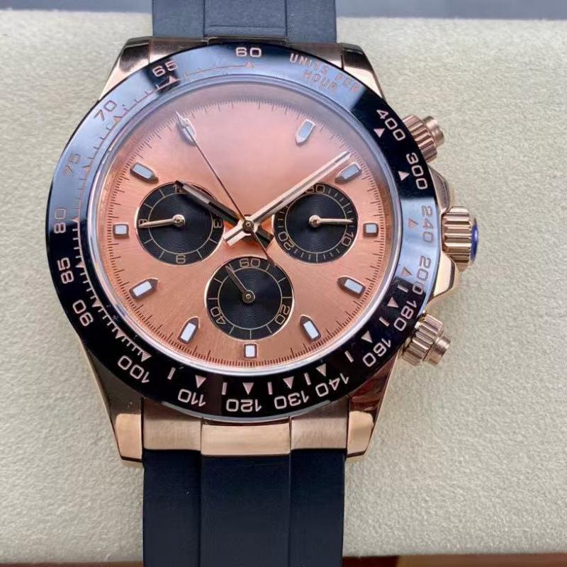 Мужские автоматические механические часы Rolex Daytona 40 мм, многофункциональные, с инкрустацией бриллиантами.