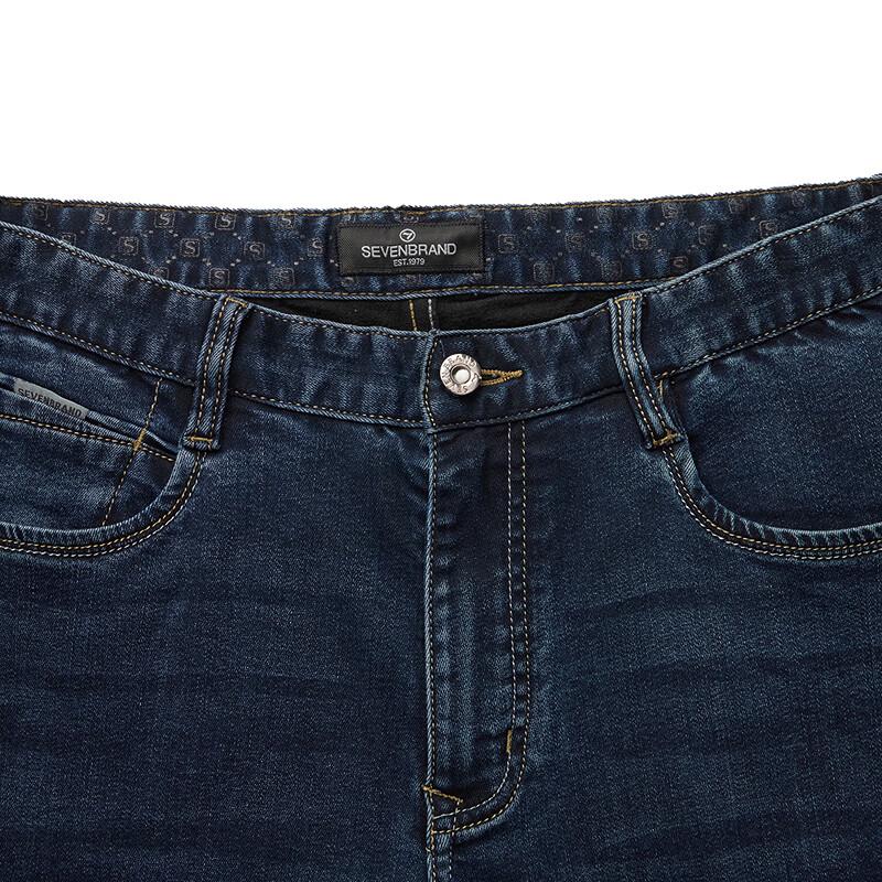 Qipai Мужские термоджинсы прямого кроя с эффектом стирки