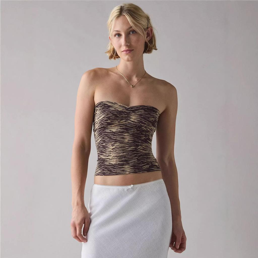 European and American sexy babes retro YK striped tube top T-shirt women's suspender vest short shirt off-the-shoulder sleeveless top