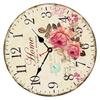 Бесшумные деревянные настенные часы 30 см с цветочным дизайном, подходят для декора дома или офиса, крупные арабские цифры, работают от батарейки