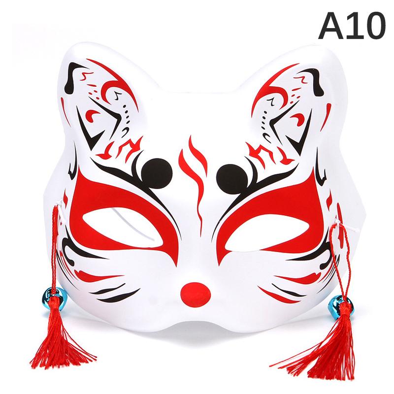 Anime Foxes Mask Japanese Cosplay Rave Hand-Painted Anime Demon Slayer Half Face