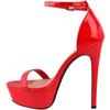 Women Sandals Sexy Open Toes 14cm Supper Flash High Heels Patent Leather Nighclub Platform Party Red Wedding Shoes Plus Size 44