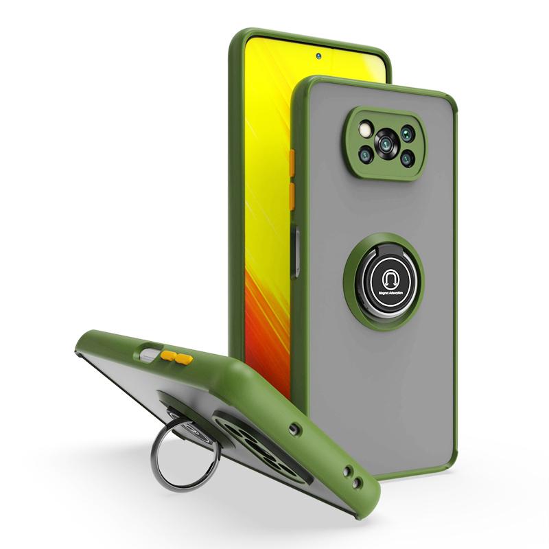 KEYSION Модный матовый чехол для Xiaomi POCO X3 Pro X3 NFC X3 GT, прозрачный противоударный чехол с кольцом-подставкой для телефона POCO M3 Pro 5G