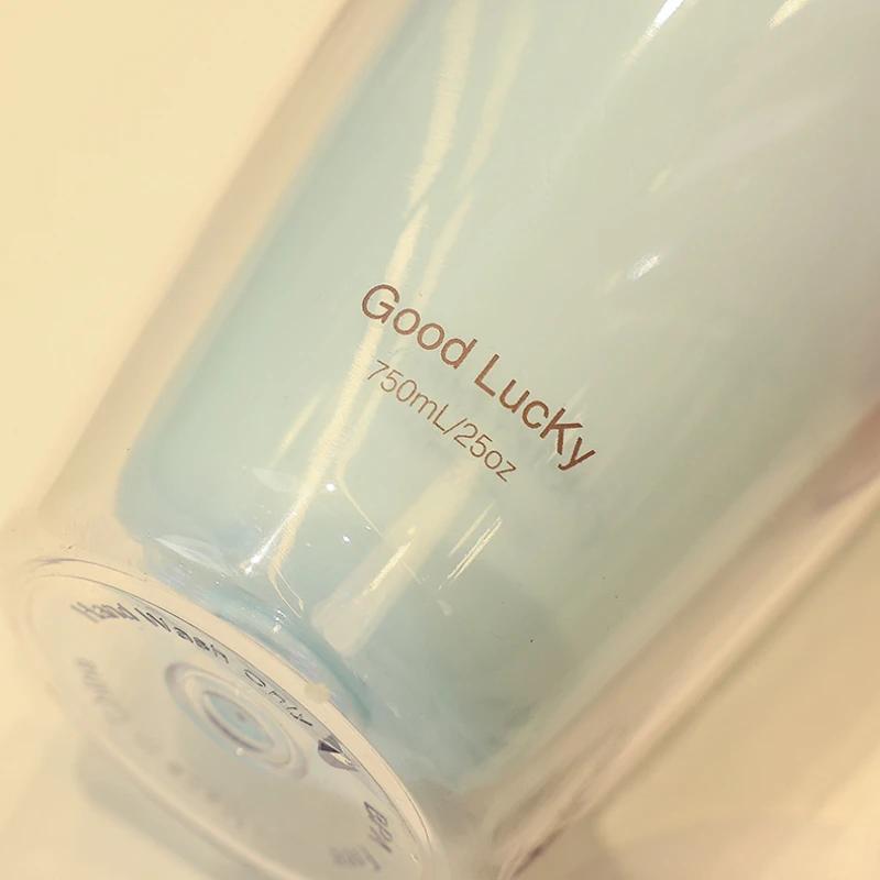 750 мл двухслойный пластиковый стакан для воды с крышкой, соломинкой, холодным соком, чаем, молоком, льдом, кофейными кружками, домашними и дорожными детскими бутылками для воды, посудой для питья