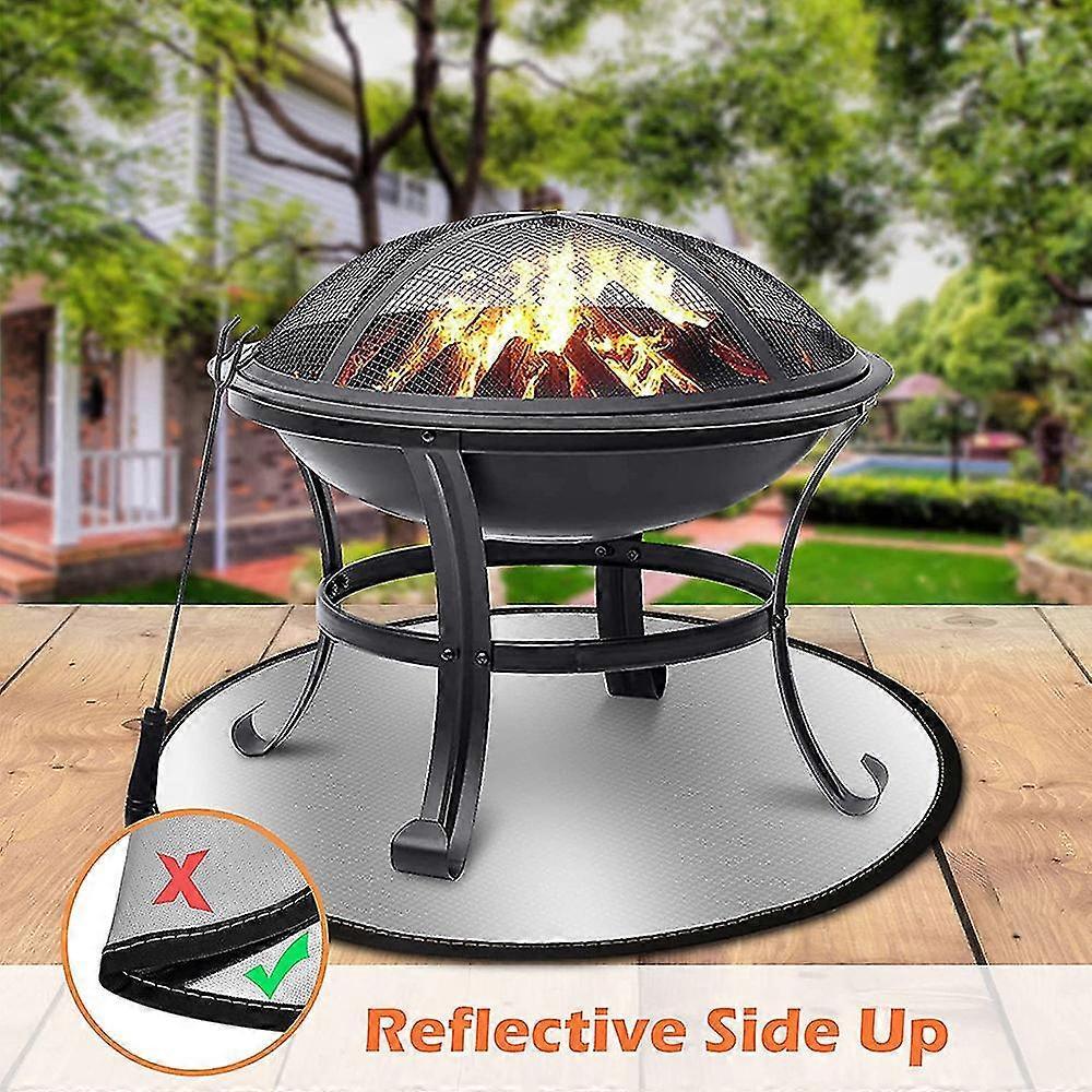 Fire Pit Mat, Round Fireproof Mat For Fireplace,30*30 Inch - RIpj
