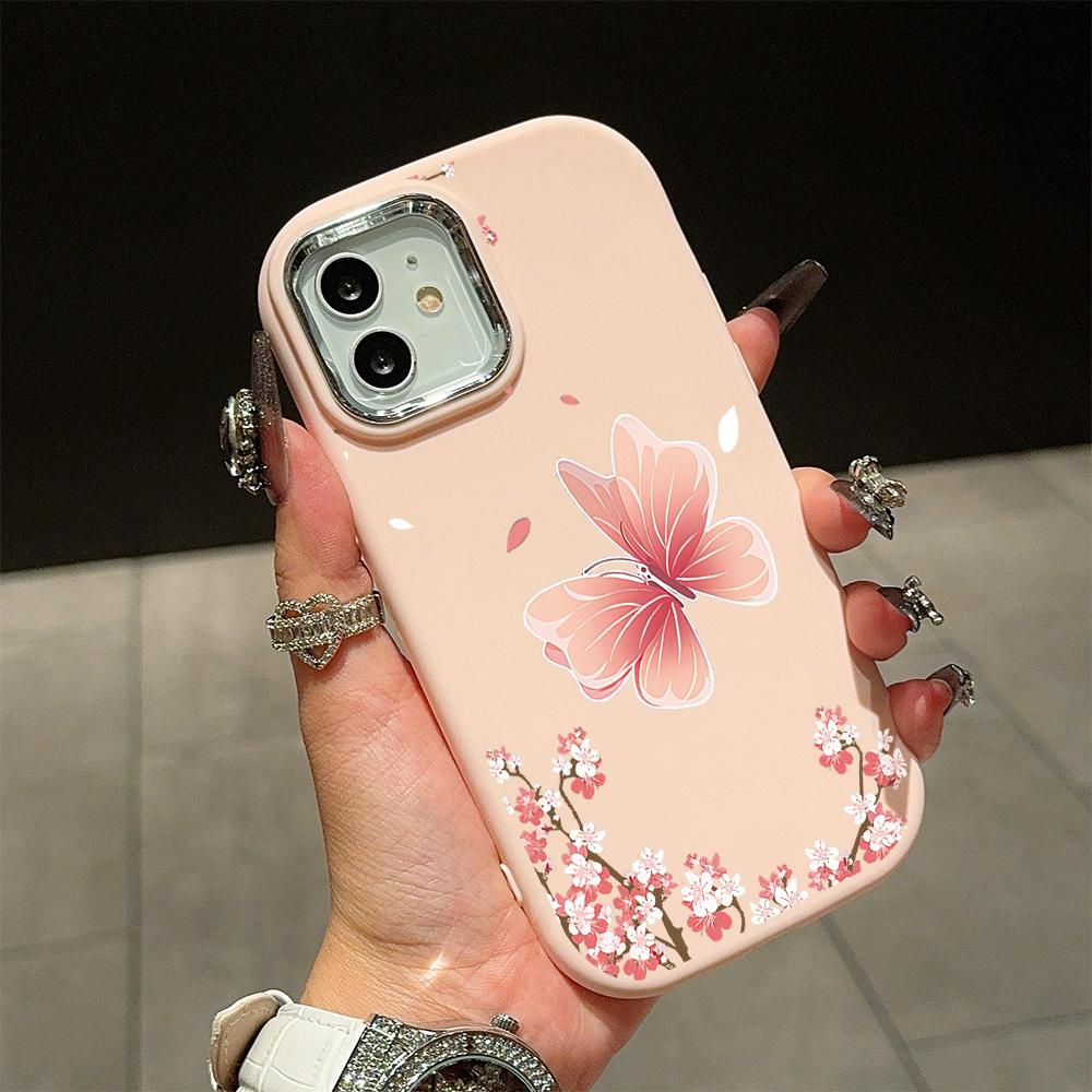 Solid Color Silver Edge Lens Soft Liquid Silicone Shockproof Phone Case for iPhone Samsung Huawei Honor Xiaomi Redmi OPPO Realme Vivo Infinix Tecno