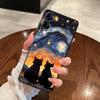 Чехол-мультяшный кот со звездным небом для Vivo Y75 Y81 Y51S Y78 V29 V21E V23 V25 V30 Y50 Y95 Y52S Y93 Y53S Y71 Y91 V27 Мягкий задний корпус телефона