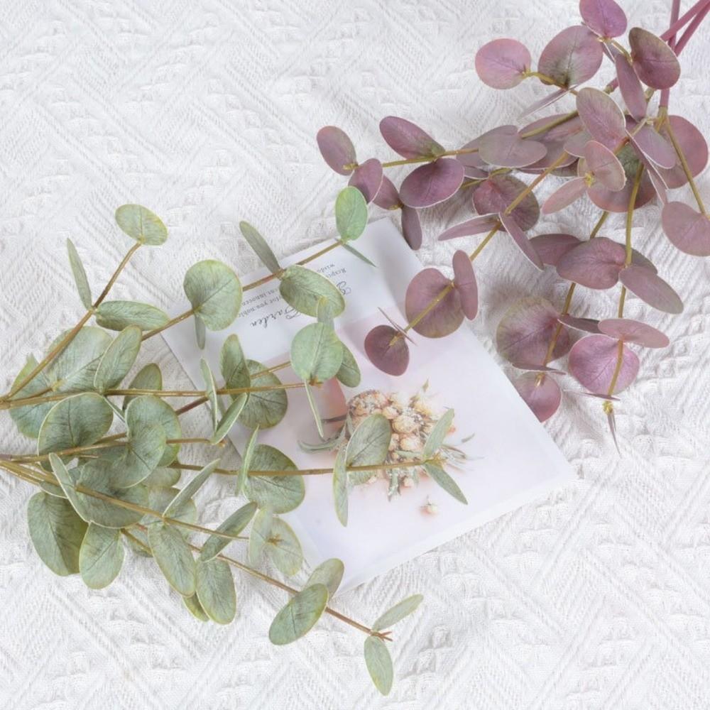 Background Flower Artificial Eucalyptus Plastic Faux Greenery Silk Eucalyptus Leaf  Garden Decor