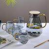 Set 1pc 60.87oz Glass Pitcher And 4pcs 11.83oz Glass Cups Heat Resistant Heavy Duty Drink Pitcher Clear Water Glass For Coffee Juice Tea Milk And More