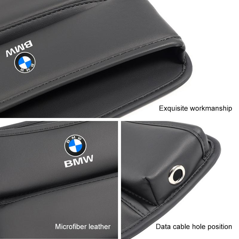 Leather Automotive Organizer Car Seat Gap Storage Box For BMW M 1 3 5 6 7 Series E46 E60 E90 F87 F48 F01 F10 F30 G30 G20 G11 X3 II9