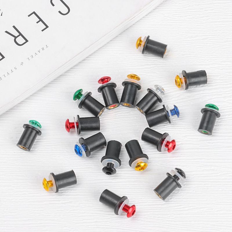 10Pcs Aluminum Motorbike Mounting Moto Decor Windshield Bolt Motorcycle Windscreen Nuts Fastener Screw Kit