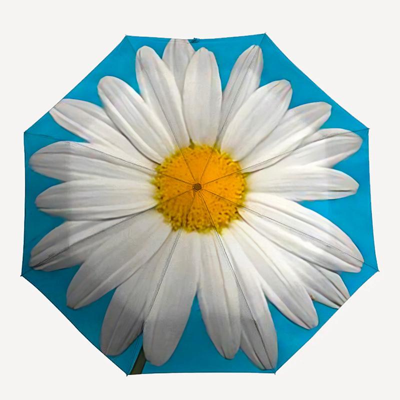 1pc Daisy Flower Folding Umbrella | Elegant Design, Fashionable Accessory, Durable Construction, Sturdy Ribs yy251107090
