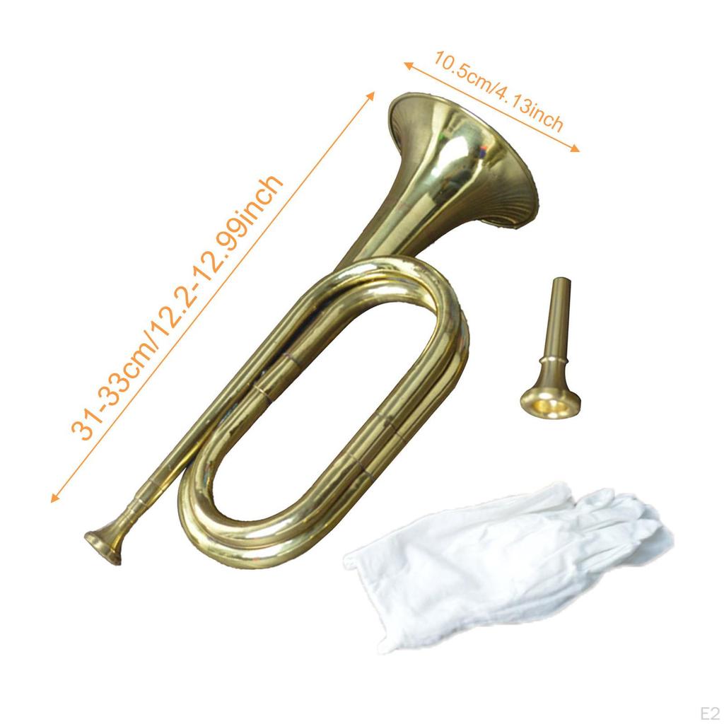 Труба Горн Кавалерийская Труба,,с Мундштуком,Музыкальный Инструмент,Медный Инструмент для Школы