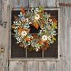 45cm Halloween Fall Autumn Decor Wreath Garland For Front Door Pumpkin Maple Leaf Flower Garland Thanksgiving Harvest Home Decor