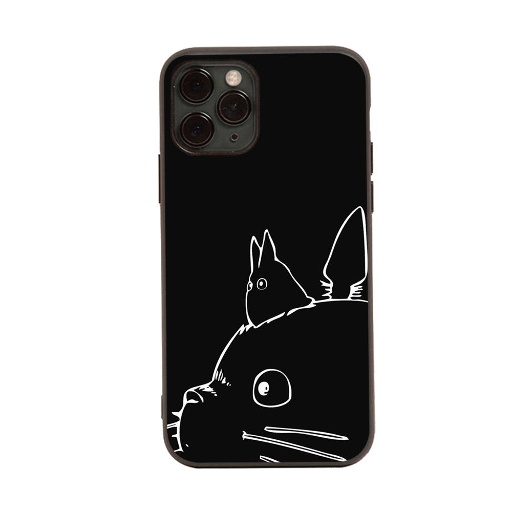 Чехол для iPhone 16 15 Plus 14 13 12 11 Pro 8 7 6S 6 SE 5S X XR XS Max Realme C30 C33 C31 9I Black Sofe Cover WI53 Totoro