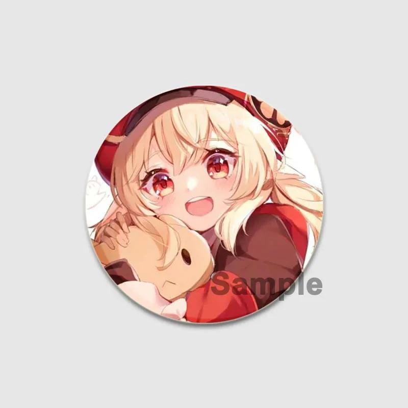 32/44/58 мм круглая мультяшная забавная застегивающаяся брошь для рюкзака, аксессуаров для одежды, аниме-значка Genshin Impact, украшения для шляпы