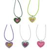 Delicate Tiny Wax Rope Choker Dainty Heart Pendant Necklace Simple Y2K Heart Necklaces Everyday Jewelry for Women Girl