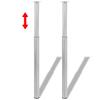 2 x Telescopic Leg Support Foot Table Leg Stainless Steel 710 mm 1100 mm