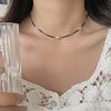 Roman Story Black Crystal Necklace for Women, Light Luxury Niche S9Pure Silver gold Shijia Pearl Collarbone Necklace