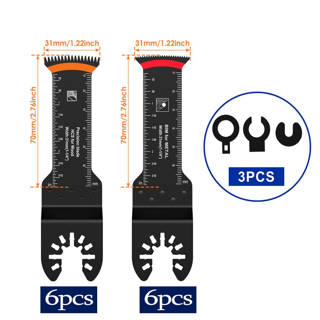Набор из 5-12 шт. полотен для осцилляционной пилы, профессиональные полотна для мультитула с японским зубом, резка дугообразной кромкой для резки дерева и пластика