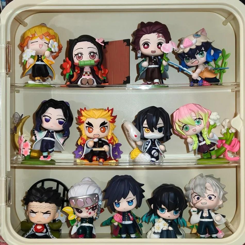 Demon Slayer Kimetsu no Yaiba Q Version Figure Blind Box Set 12 Styles Anime Character Collectible Model Doll Gift