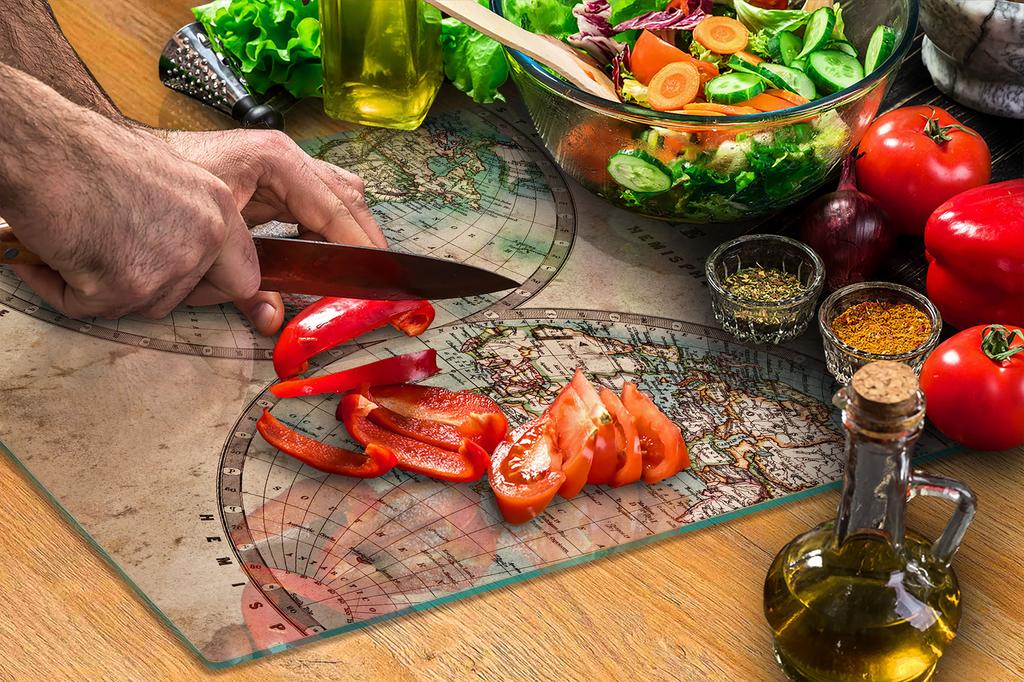 GLASS CUTTING BOARD 45x52 Map