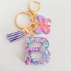 Butterfly Initial Letter Keychain Pendant Exquisite Practicality Backpack School Bag Decoration Purple Alphabet Keychain for Girls Women