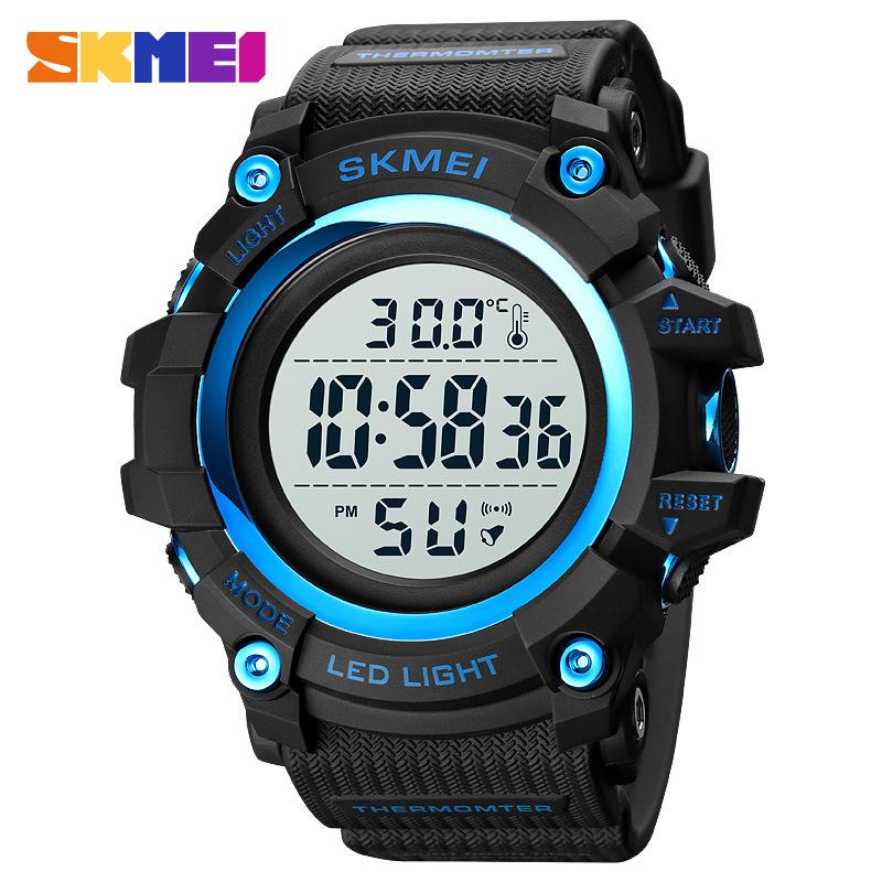 Moment beauty skmei многофункциональные мужские спортивные электронные часы для измерения температуры, большой циферблат, водонепроницаемый модный мужской термометр