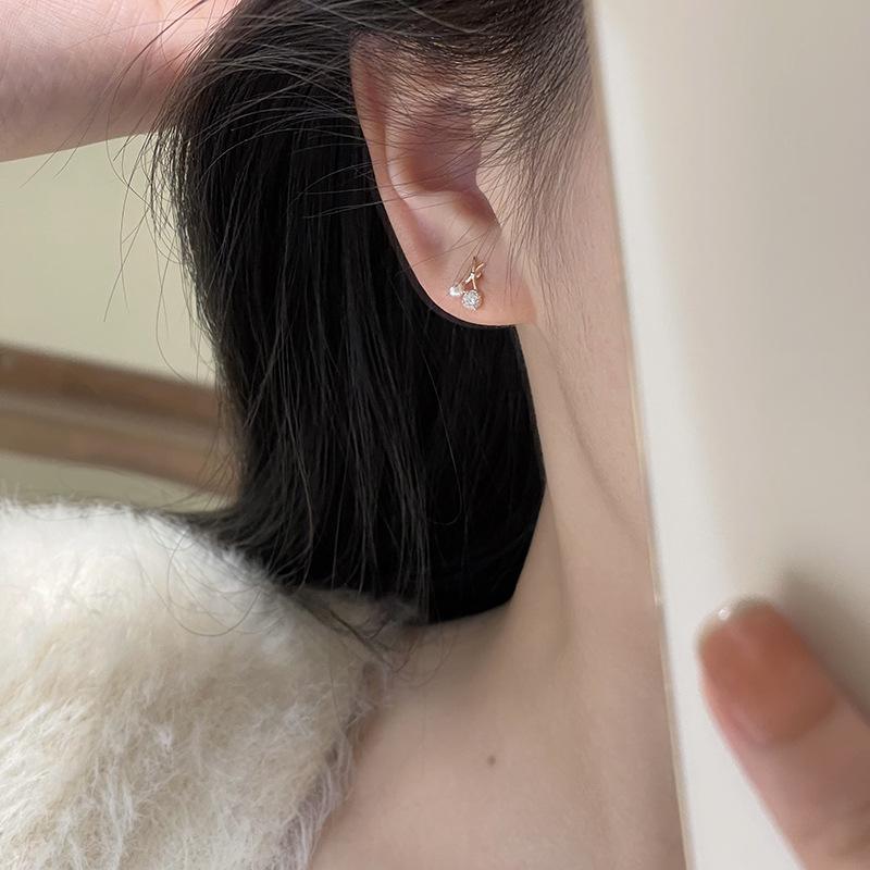 Cross Stud Earrings Women's Niche Design Earrings Simple Light Luxury Micro Zircon Earrings Earrings