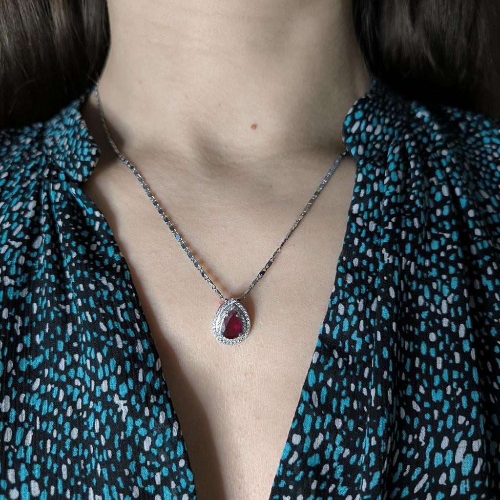 Серебряная подвеска с рубином 3.001ct (2182443)