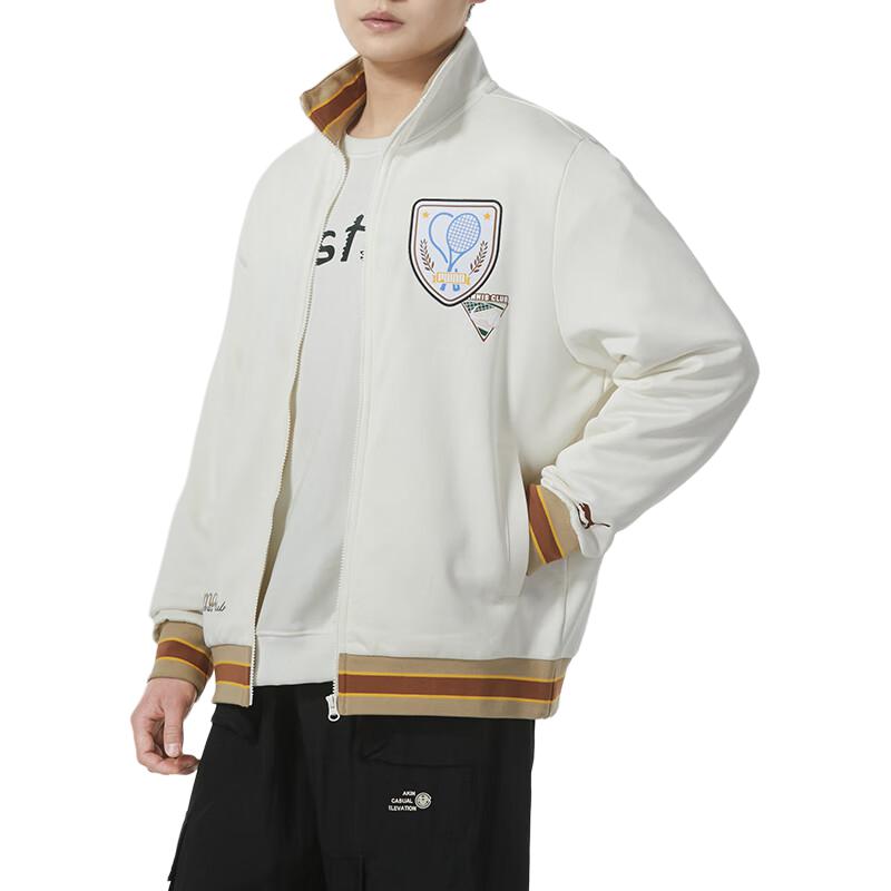 Puma Куртка мужская с цветным блоком и воротником-стойкой, с длинным рукавом, белая 628308-65