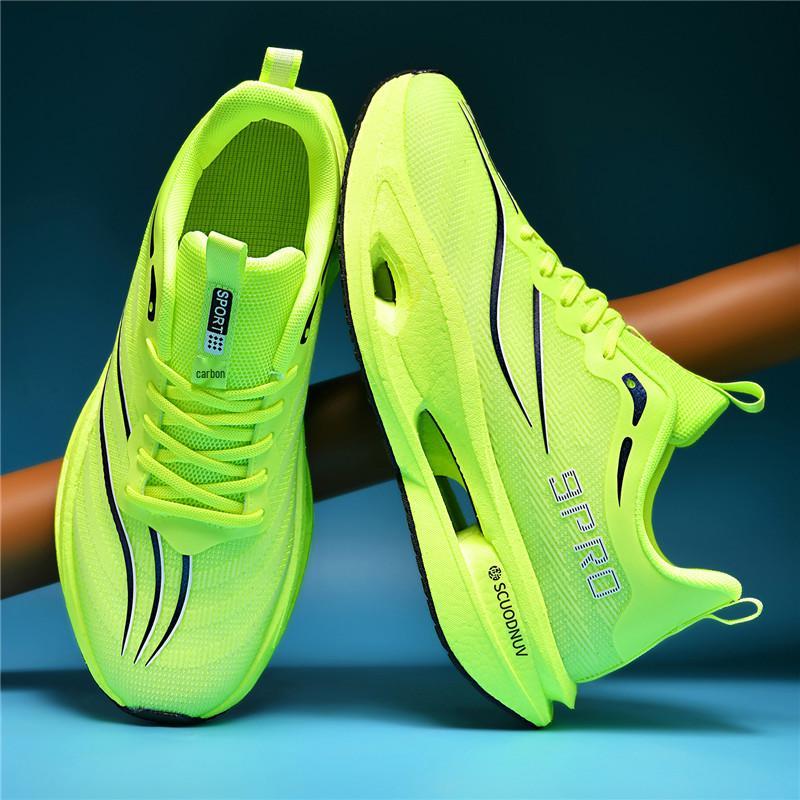 Мужские гоночные кроссовки для бега с карбоновой пластиной - Ультралегкие, амортизирующие, с дышащей сеткой для детей среднего и старшего возраста
