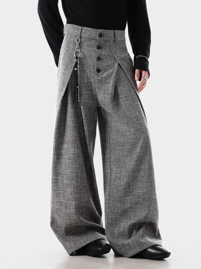 Унисекс Ретро Полосатые Двубортные Широкие Брюки