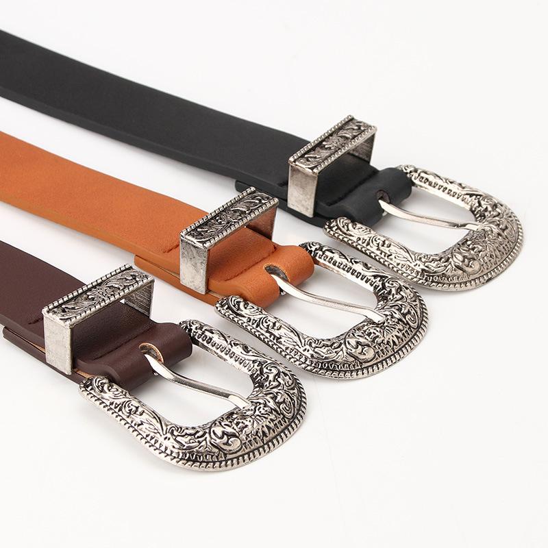 Classic New Ladies' Retro Pin Buckle Belt, Cool and Versatile, Fashionable Decorative Belt, Korean-style Jeans Belt
